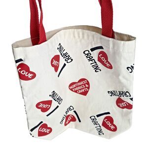 Vintage Northwest Fabrics & Crafts Canvas Tote Bag RARE Sewist Seamstress Gift